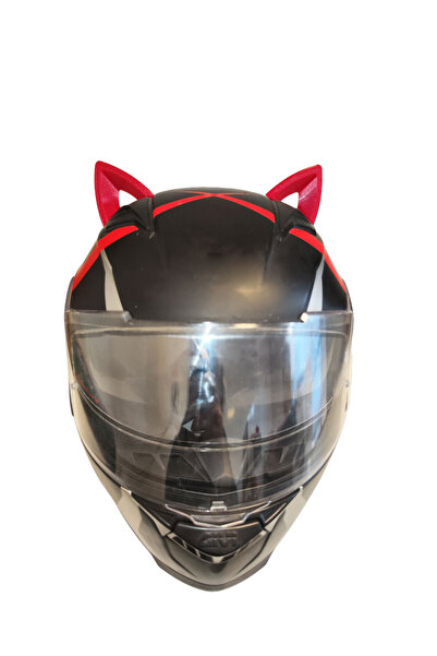 3dfabrick Kask Süsü -kedi Kulağı Rüzgar Tutmaz Kırmızı