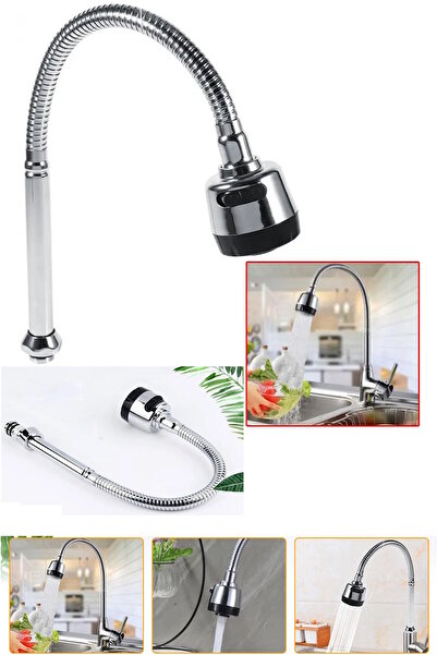 FırsatVar Oynar Başlıklı Spiral Musluk Başlığı 2 Fonksiyonlu Esnek Hortumlu T...