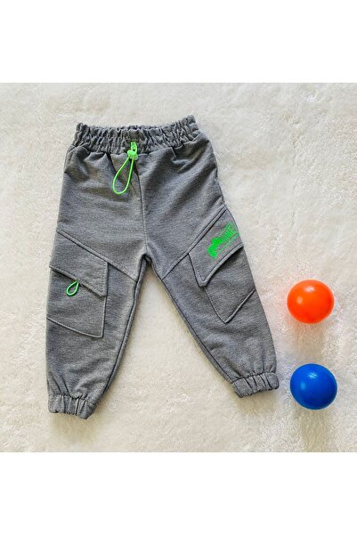 bediş baby clothes gray front pocket detailed unisex baby and child single sw...