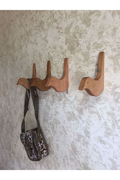 Wotrart Kuş Duvar Askılık Dekoratif Doğal Ahşap 4 Adet Ölçü: 14x11