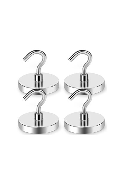 Hdg 2 adet 36 Mm Kancalı Pot Mıknatıs - Güçlü Neodyum Askı Kanca Mıknatıs Man...