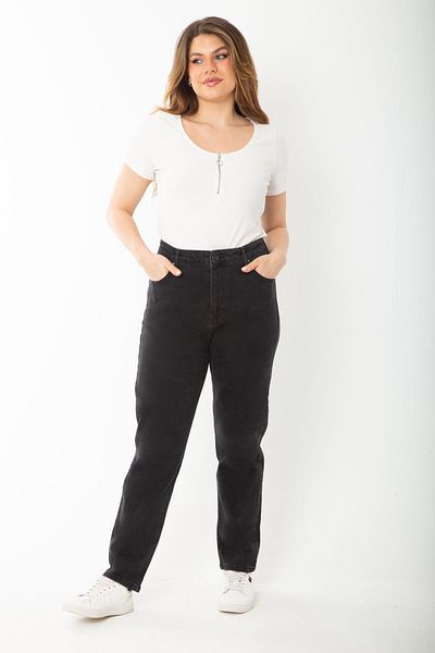 Şans Tekstil Women's Black 5-Pocket Lycra Jeans 26a37388
