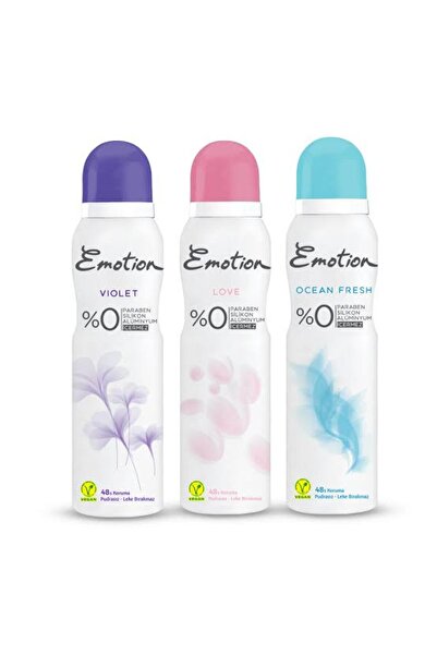 Emotion Kadın Deodorant Seti (Ocean Fresh, Love, Violet)