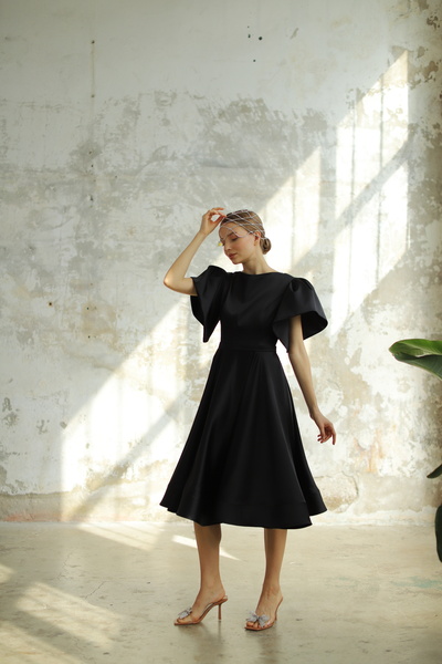 minel aşk Midi Boy Saten Elbise