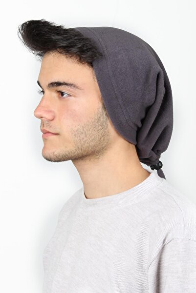 toptanhanem Чоловічий полярний комір і шапка сірого кольору