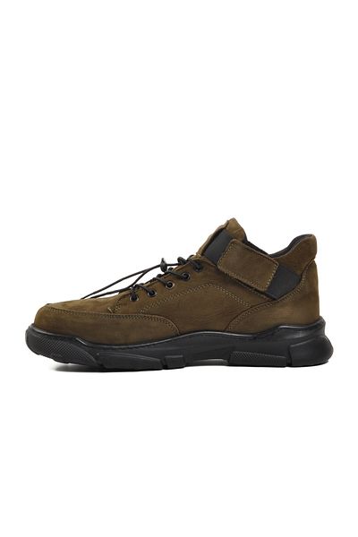 Bulldozer Ανδρικές μπότες από γνήσιο δέρμα Khaki Nubuck-Black