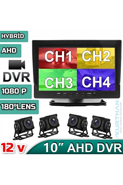 Twogo 10 İNÇ HYBRİD DVR MONİTÖR VE 180 DERECE BALIK GÖZÜ LENS GENİŞ AÇILI AHD...