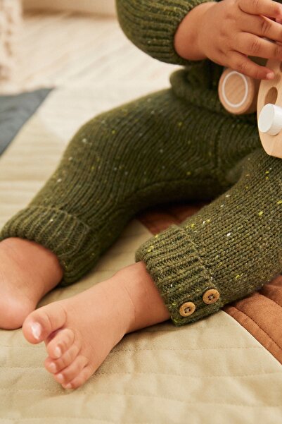 Next Baby Cotton Khaki Knitwear Set