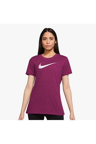 Nike W Nk Dry Dfc Crew Kadın Mor T-Shirt AQ3212-610 AQ3212610