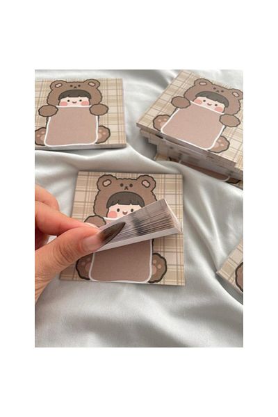 Rota Hediyelik Bear Girl Memo Pad Square Notebook