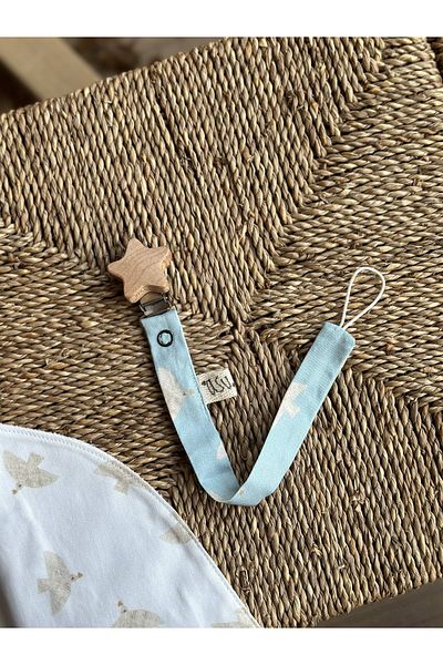 Asu Baby&Kids Freebird Blue Organic Cotton Pacifier Strap