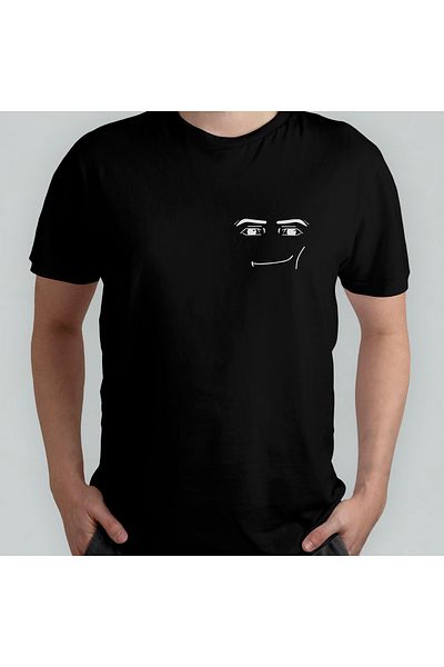 Pixxa Roblox Man Face Crew Neck 100% Cotton T-Shirt - 1