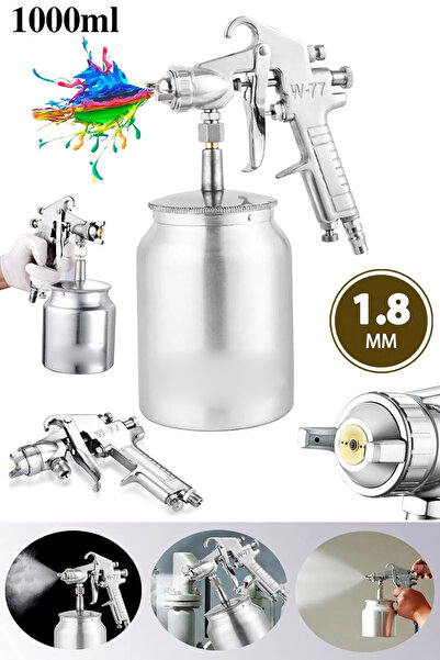 MOONSHOP Profesyonel Havalı Alttan Depolu Boya Tabancası 1.8 mm Basınç Ayarlı...