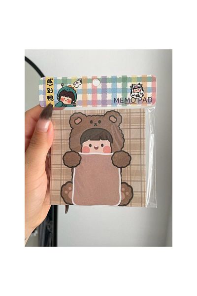 Rota Hediyelik Bear Girl Memo Pad Square Notebook
