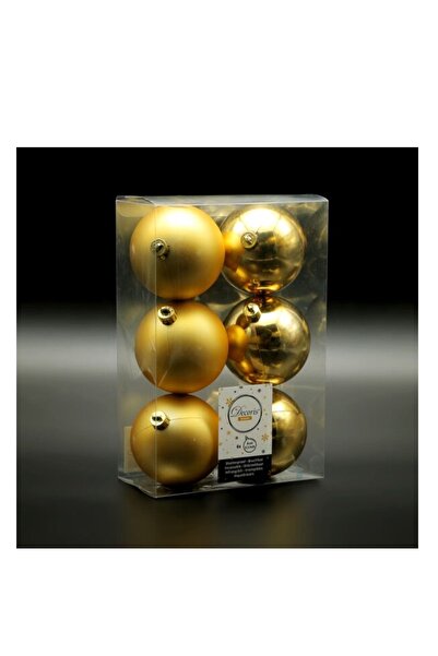 Sezy Σετ διακοσμητικών στολιδιών για χριστουγεννιάτικο δέντρο 4 εκ. Cici Top Gold 6 τεμάχια