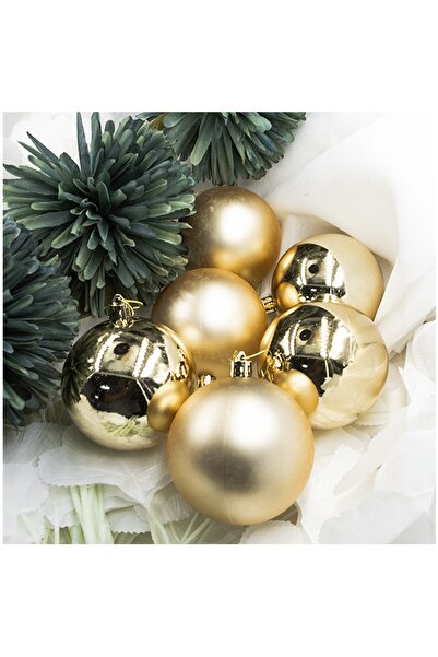 Sezy Σετ διακοσμητικών στολιδιών για χριστουγεννιάτικο δέντρο 5 εκ. Cici Top Gold 6 τεμάχια