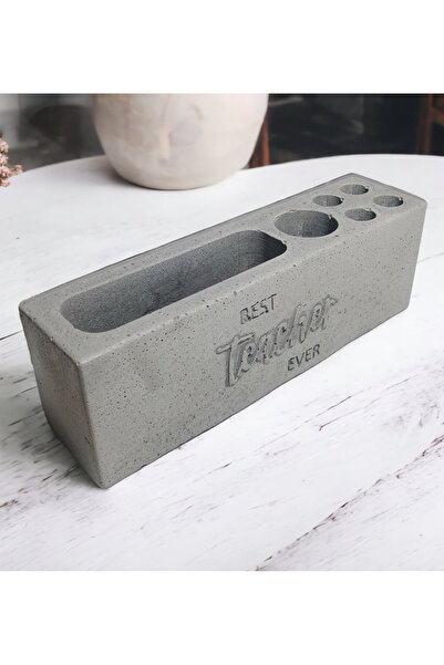 RocArt Home Beton Kalemlik Best Teacher Ever (Gri)