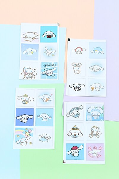 Mona Craftist 24 Adet Cinnamoroll Sticker Seti Sevimli Sticker Kare Sticker L...