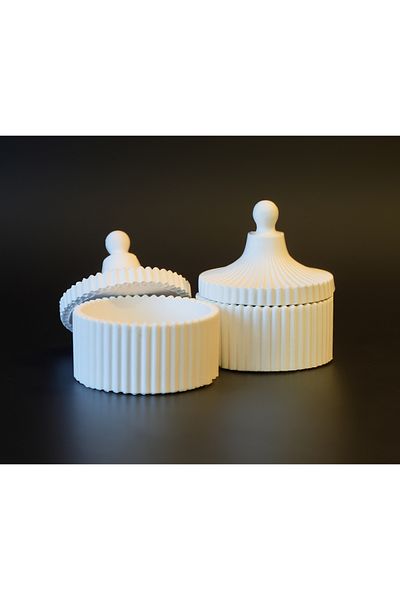 Duko Home Decorative White Jewelry Box Set of 2