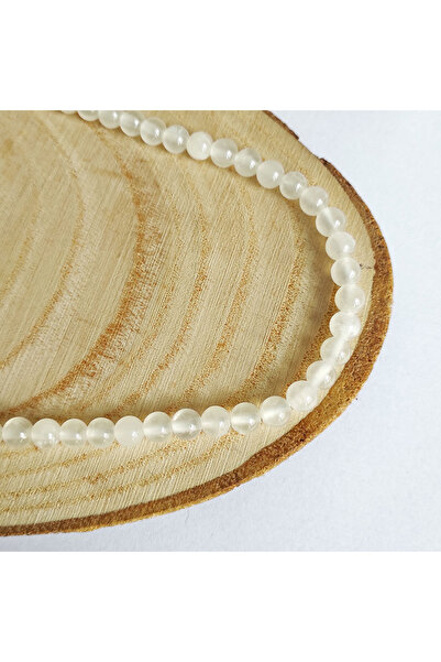 ByKolyeucum 3 Pieces Natural Perforated White 6 MM Sphere Cut Selenite Stone