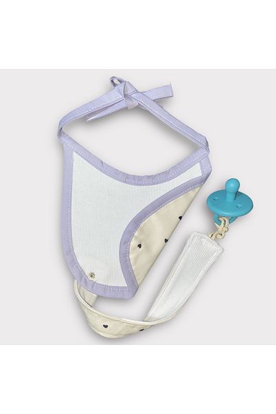 LusnikaStore Baby Collar & Pacifier Strap Set Organic