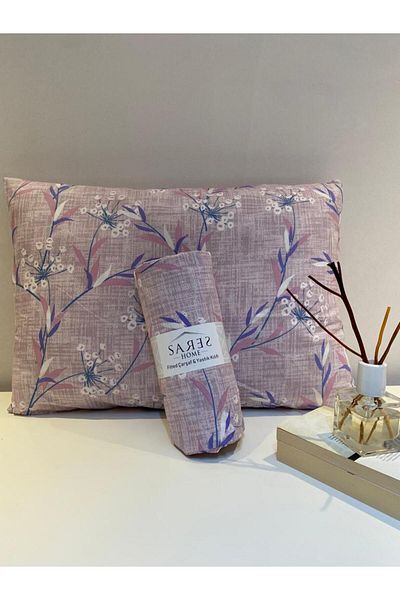 Sares Home Floral Pattern Lilac Lavender Single Elastic Sheet Set