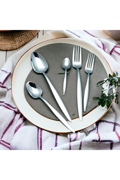 ARVEY طقم شوكة وملعقة 60 قطعة 12 شخص موديل مدبب (مربع)