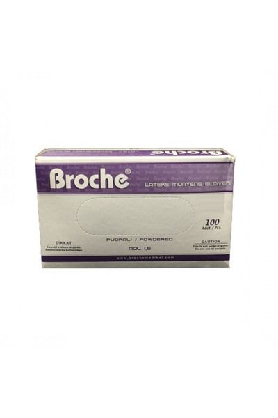 Bimel Broche Latex Powdered Gloves 1 Box (20 Pieces) Medium