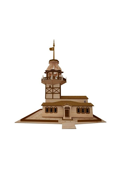 3D SERGİ 3d Ahşap Puzzle - Kız Kulesi Maketi 197 Parça Boyanabilir Aktivite