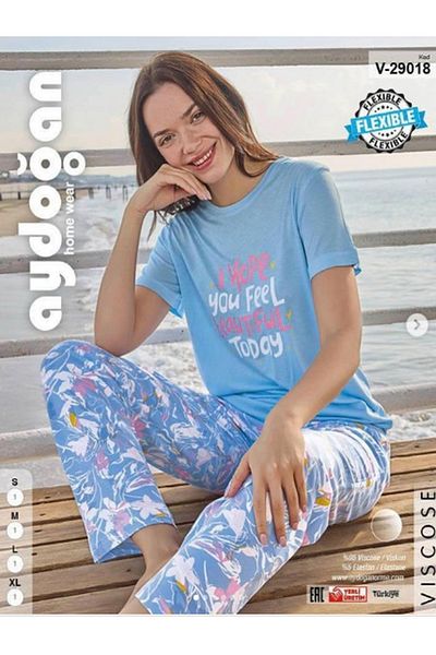 Aydoğan Set pijama cu mânecă scurta pentru damă 