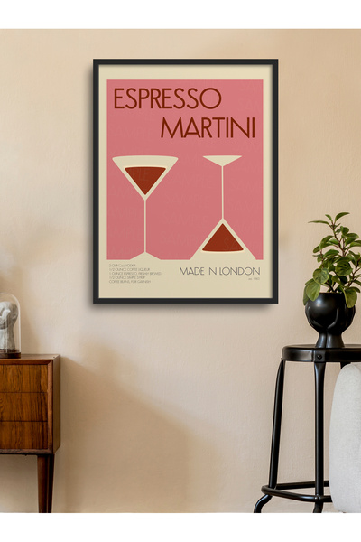 HOMEPACK Çerçeveli Tekli Tablo Kokteyl Serisi Modern Poster Tablo TK/138