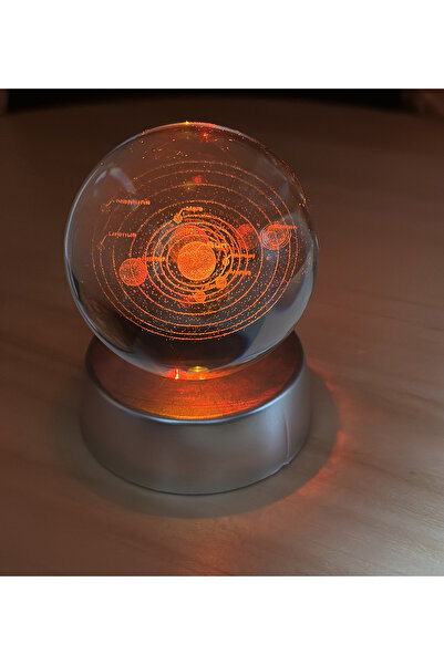 HEDİYEBİZİZ 3 D Cam Işıklı Galaksi Gezegen Küre