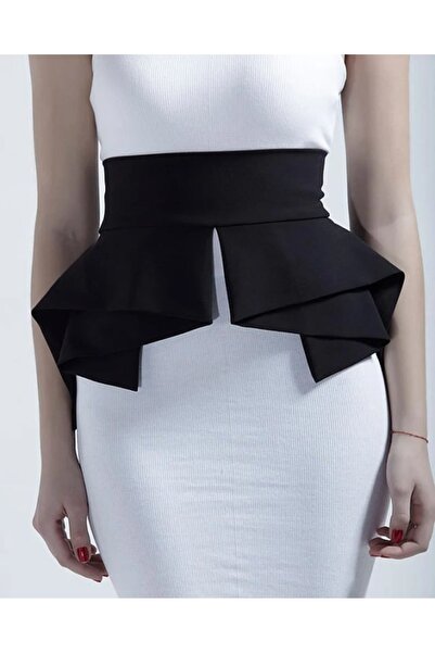 es moda shop Ζώνη σατέν κορσέ Olala μαύρη