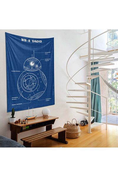 The Lucid Lab Tapet de perete Bb-8 Droid Blueprint