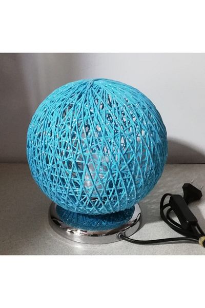 TEKAY AYDINLATMA Turquoise Globe Rope Lampshade Night Light Decorative Gift