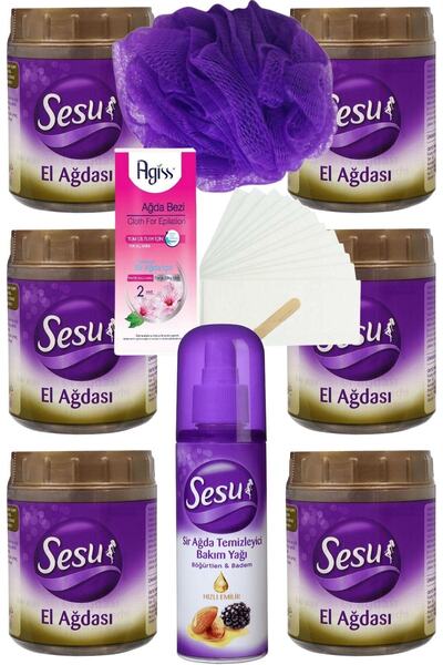 Sesu Klasik El Ağdası 250 Gr X 6'lı Set + Yağ + 2mt Bez + Lif