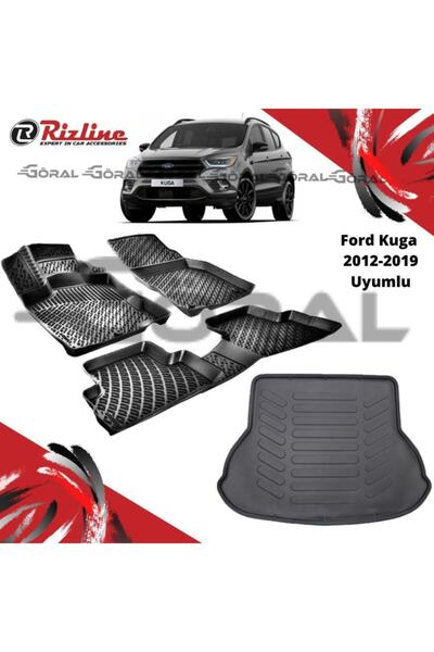 Rizline Ford Kuga 2012-2019 Uyumlu Paspas Ve Bagaj Havuzu Set