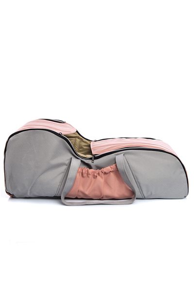 USF Mother Baby Care Bag Carrycot Baby Carrier Stroller Set of Two Striped Gray Pink