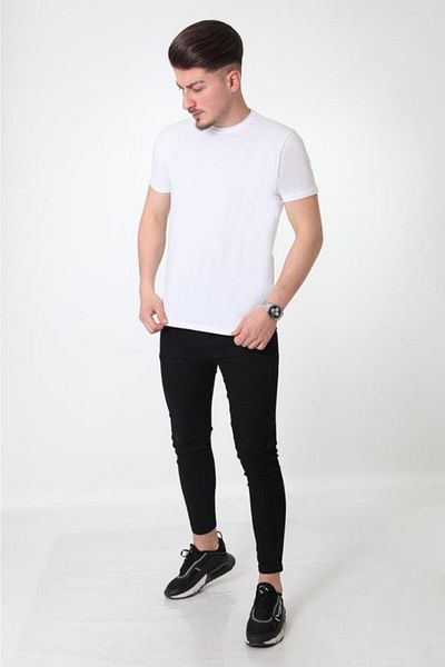Hakem triko Tricou alb pentru bărbați, 100% bumbac, cu decolteu