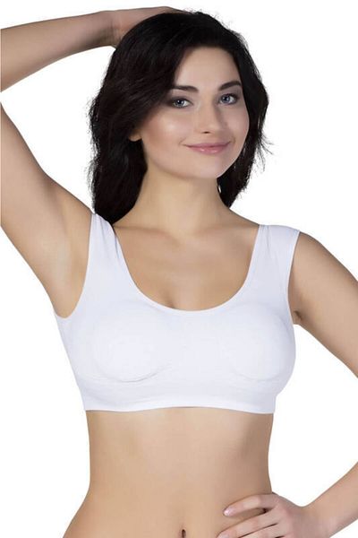 Form Angel Women's White Thick Strap Padded Bustier Bra 5319