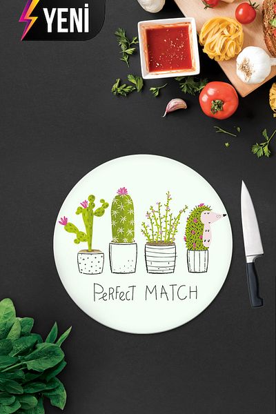 Decorita Perfect Match |   Glass Cutting Board - Glass Cutting Board |   Diameter 32cm