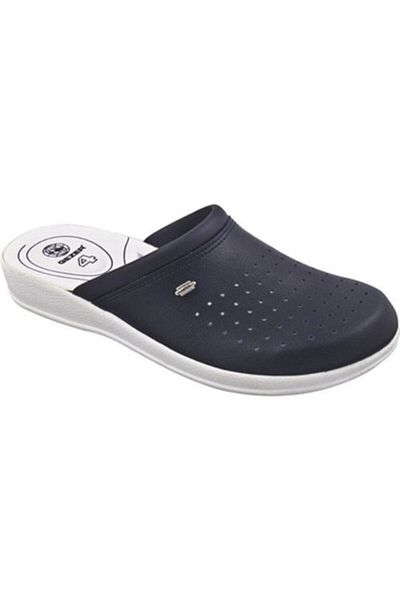 GEZER Papuci Sabo, unisex, albastru marin, ortopedice, în 4 puncte, Papuci de casă pentru doctor, infirmieră, spital