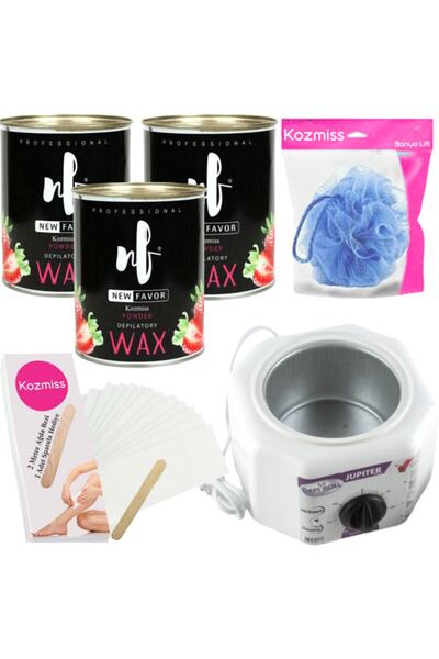 Kozmiss Ağda Isıtıcı Makine New Favor 800 Ml Pudralı Konserve Sir Ağda Seti 6...