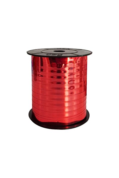 Huzur Party Store 200 Metre Parlak Kırmızı Renkli Metalik Şerit Rafya 8 Mm Ba...
