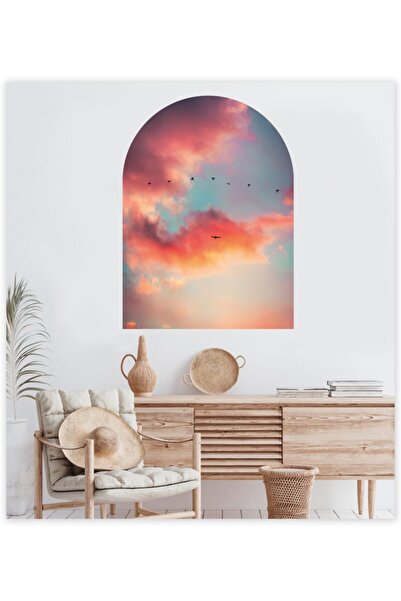 Sticker Sepetim Птахи, хмари та захід сонця Богемський настінний стікер