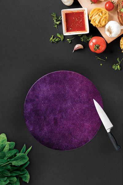 Decorita Purple Tissue |   Glass Cutting Board - Glass Cutting Board |   Diameter 32cm