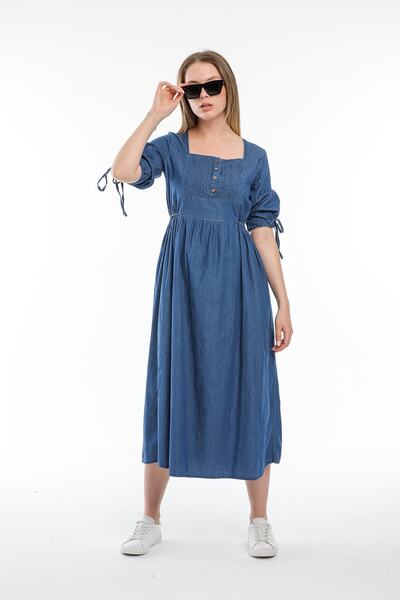 Pitti Kadın Lacivert Kot Jean Elbise 50995-p