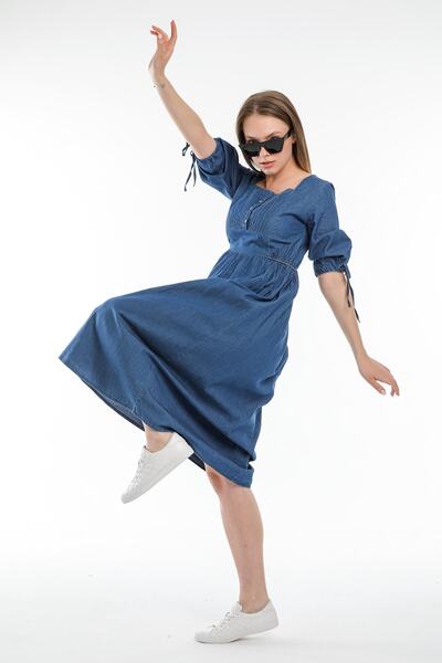 Pitti Kadın Lacivert Kot Jean Elbise 50995-p