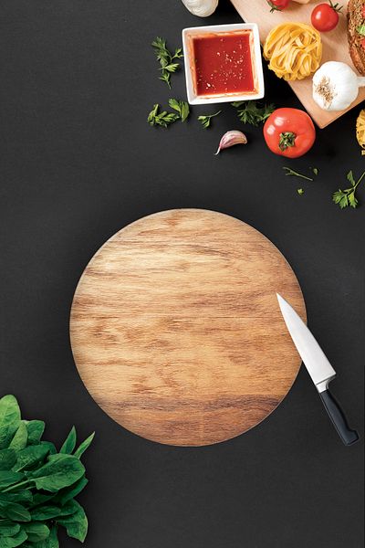 Decorita Wooden Look |   Glass Cutting Board - Glass Cutting Board |   Diameter 32cm