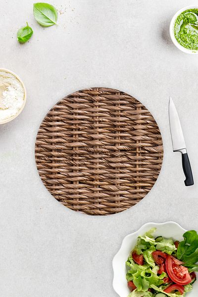 Decorita Wicker Look |   Glass Cutting Board - Glass Cutting Board |   Circle Diameter 32cm